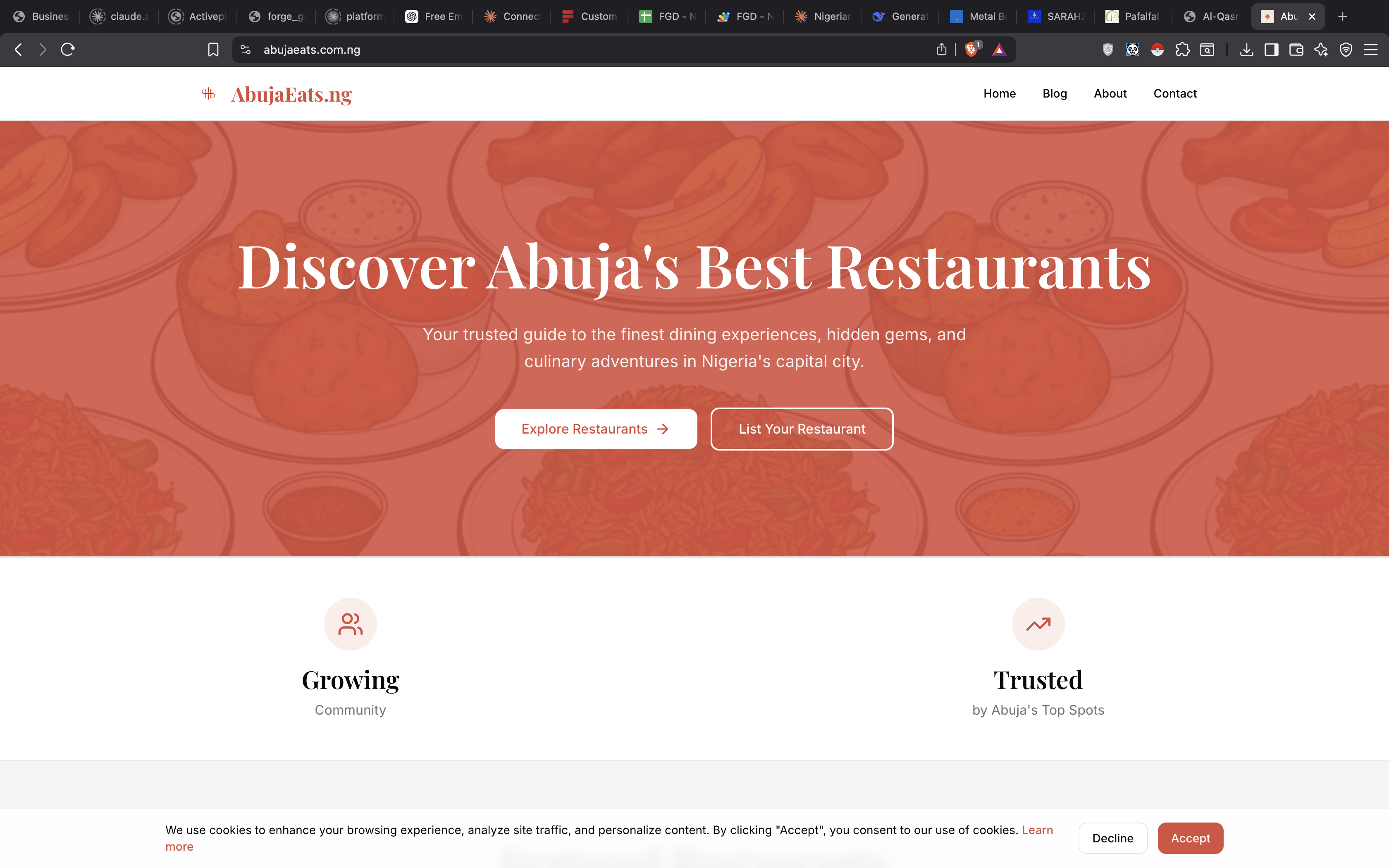 Abuja Eats website - Food & Restaurant