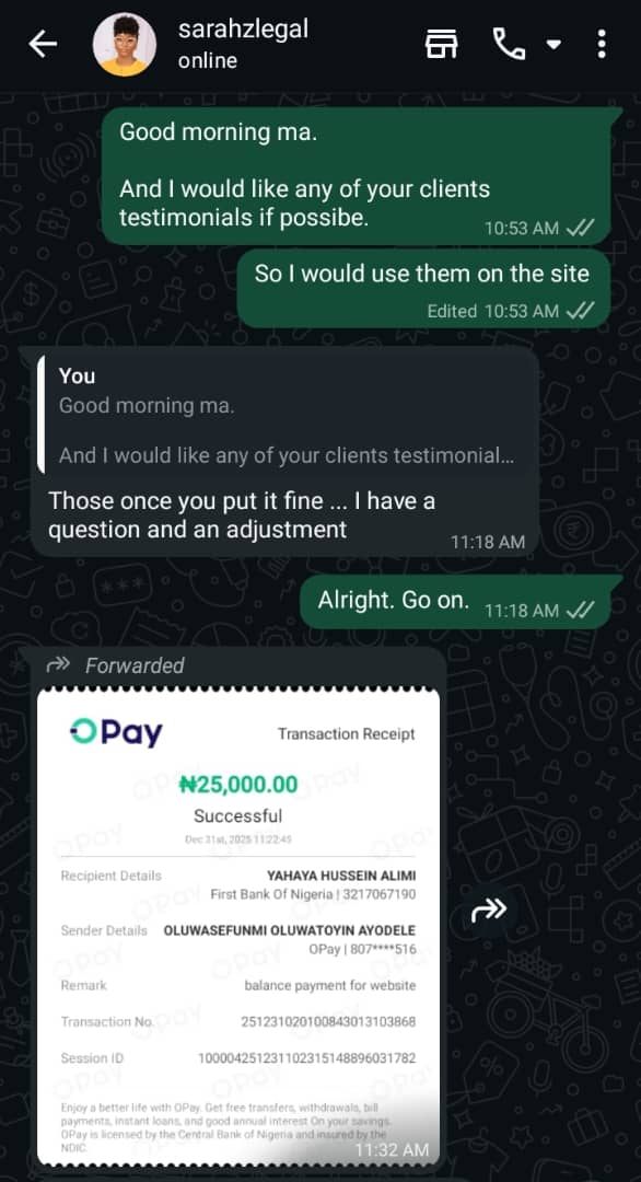 Client testimonial 1